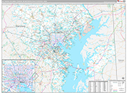 Baltimore-Columbia-Towson Metro Area Wall Map Premium Style